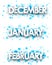 Winter January, February, December banners.