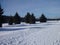 Winter in jizerske hory ridge in czech republic