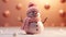 Winter joy cute snowman, snowflake decoration, cheerful celebration generated by AI