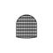 Winter knitted hat outline icon. Flat black beanie. Isolated vector