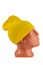 Winter knitted yellow hat