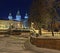 Winter Krasnogvardeysky Bridge and St. Nicholas Cathedral in St. Petersburg