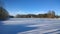 Winter lake. Winter landscape.