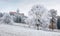 Winter landcape with castle Smolenice, Slovakia