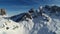 Winter landscape Aerial, beautiful sports location for ski touring on snow in 4K