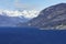 Winter landscape along the Como lake near Lecco