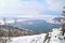 Winter Landscape of Angara River and Frozen Lake Baikal from Chersky Peak Viewpoint