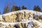 Winter landscape background on mountainside Kungur ice cave