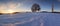 Winter landscape with a beautiful chapel