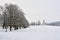 Winter landscape with a beautiful chapel near castle Veveri. Czech Republic city of Brno. The Chapel of the Mother of God.