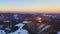 Winter landscape of Black Forest at sunrise, German mountain area illuminated by sunlight