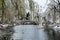 Winter landscape of Changchun Peony Garden in China after rain and snow