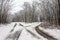 Winter landscape with crossroads