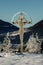 Winter landscape with crucifix