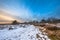 Winter landscape in Drenthe with thin layer of snow