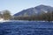 Winter landscape of Dunajec river in Kroscienko, Poland