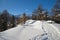 Winter landscape explored by ski touring