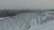 Winter landscape, fields ,forests, orchards, aerial view