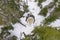 Winter landscape in forest, drone. Glacial potholes in Askola, Finland.