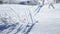 Winter landscape.frozen icing dried blades of grass in the snow