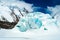 Winter landscape with glacier in Karakorum mountains, Pakistan