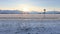 Winter Landscape: Grassy Field On Snow Covered Ground