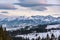 Winter landscape of High Tatra Mountains at dusk