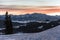 Winter landscape of High Tatra Mountains at dusk