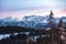 Winter landscape of High Tatra Mountains at dusk