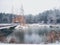 Winter landscape: the idyllic pond