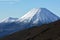 Winter landscape of Mount Ngauruhoe and Mount Tongariro