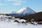 Winter landscape of Mount Ngauruhoe and Mount Tongariro