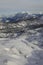 Winter landscape of a mountain plateau Dachstein-Krippenstein.