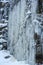 Winter landscape in the mountains with icicles