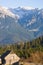 Winter landscape with mountains in Transylvania