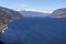 Winter landscape near Asso, italy with view of Como lake