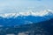 Winter landscape - Panorama of the ski resort. Alps. Austria. Murau. Kreischberg