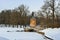 Winter landscape of the Pavlovsk garden, Pil-Tower pavilion.