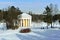 Winter landscape of the Pavlovsk garden. Temple of Friendship