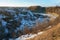 Winter landscape, a quarry in a Livny city