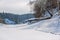 Winter landscape on the river. The river Separate, Novosibirsk o