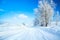 Winter landscape with road