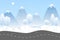 Winter landscape with road. Mountains and trees under the snow. Fantasy winter background template in flat style