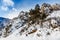 Winter landscape, rock top