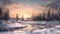 Winter Landscape In Saint-hyacinthe: A Photorealistic 32k Uhd Image