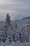 Winter landscape with Snezka, Giant Mountains (Krkonose), Northern Bohemia, Czech Republic