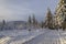 Winter landscape with Snezka, Giant Mountains (Krkonose), Northern Bohemia, Czech Republic