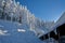 Winter landscape with snow on trees on mountain