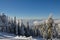 Winter landscape with snow on trees on mountain