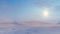 Winter landscape - snowy arctic desert at snowfall